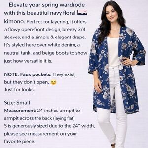 Navy Floral Kimono